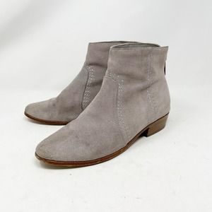 Joie Gray Suede Stud Detail Back Zipper Ankle Bootie Womens Size 39.5/9.5